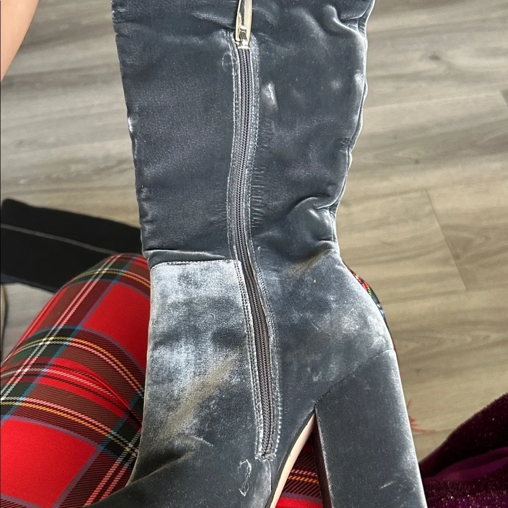 Gianvito Rossi Anthracite Velvet Knee Boots 36 NWT